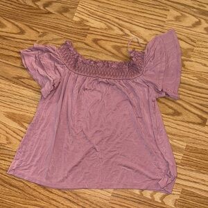 American Eagle Outfitters Dusty Pink Smocked Blouse